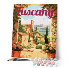 Carica l'immagine nel visualizzatore di Gallery, Dipingere con i numeri - Poster di Viaggio in Toscana in Fiore Figured'Art