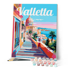 Carica l'immagine nel visualizzatore di Gallery, Dipingere con i numeri - Poster di Viaggio a La Valletta Malta Figured'Art