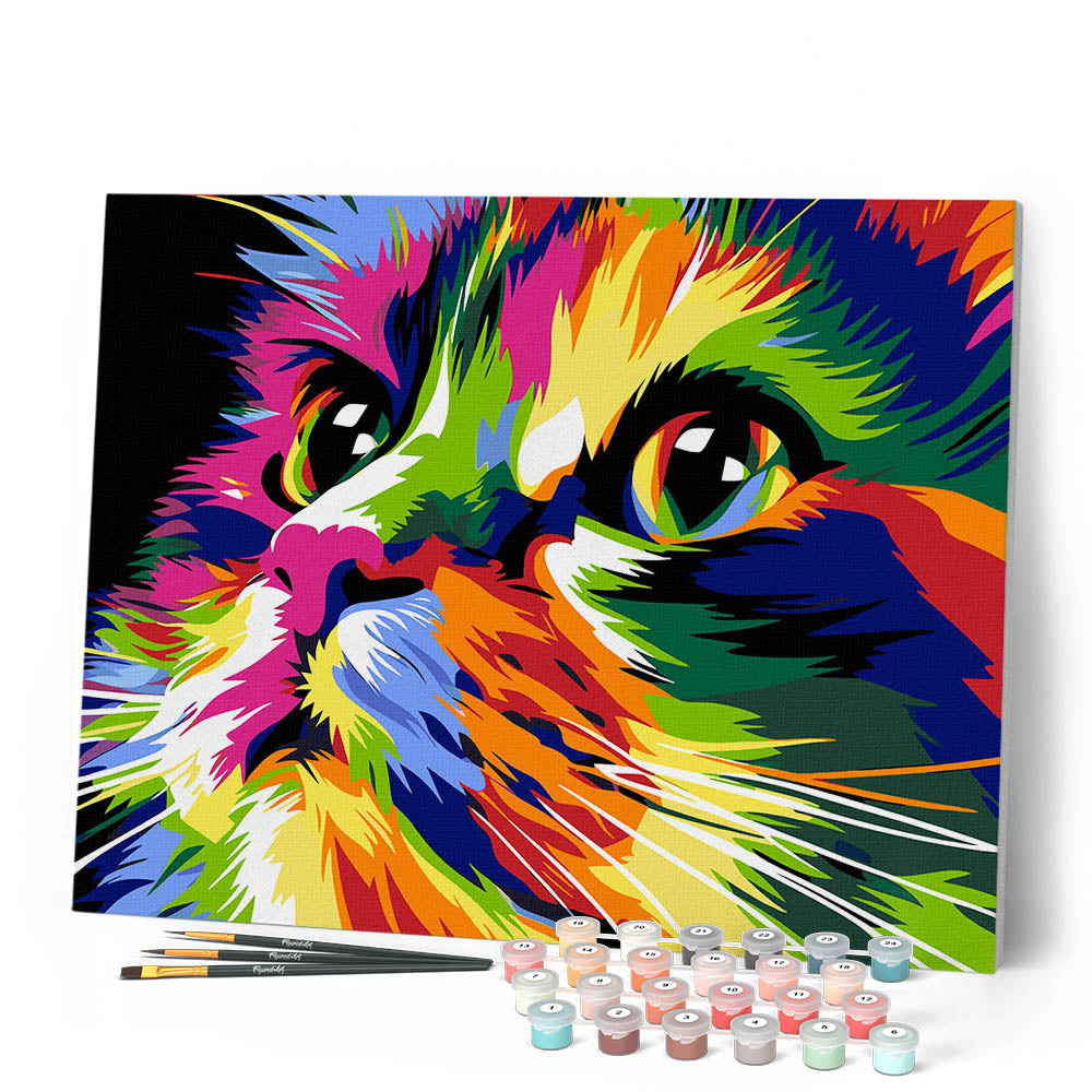 Dipingere con i numeri - Pop Art Gatto Carino – Figured'Art