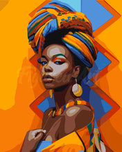 Carica l&#39;immagine nel visualizzatore di Gallery, Dipingere con i numeri - Ragazza Africana Tradizionale Figured&#39;Art