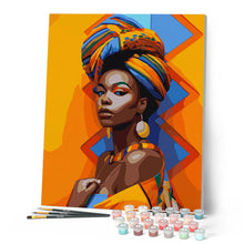 Carica l'immagine nel visualizzatore di Gallery, Dipingere con i numeri - Ragazza Africana Tradizionale Figured'Art