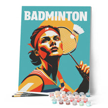 Carica l'immagine nel visualizzatore di Gallery, Dipingere con i numeri - Poster Sportivo Badminton Figured'Art