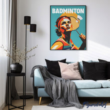 Carica l&#39;immagine nel visualizzatore di Gallery, Dipingere con i numeri - Poster Sportivo Badminton