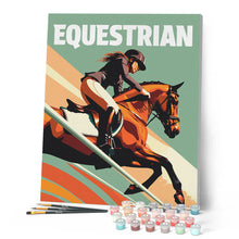 Carica l'immagine nel visualizzatore di Gallery, Dipingere con i numeri - Poster Sportivo Equitazione Figured'Art