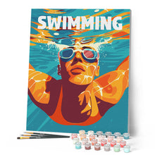Carica l'immagine nel visualizzatore di Gallery, Dipingere con i numeri - Poster Sportivo Nuoto Figured'Art