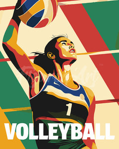 Dipingere con i numeri - Poster Sportivo Pallavolo Figured'Art