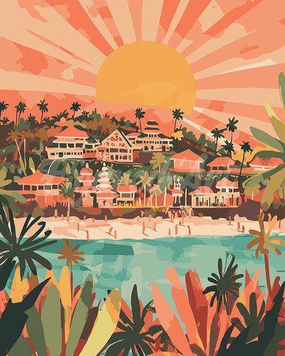 Dipingere con i numeri - Alba a Bali Figured'Art