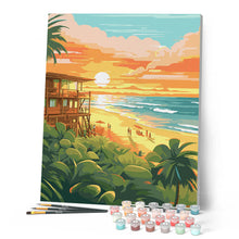Carica l'immagine nel visualizzatore di Gallery, Dipingere con i numeri - Beach club al tramonto Figured'Art