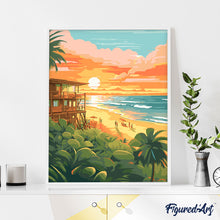 Carica l'immagine nel visualizzatore di Gallery, Dipingere con i numeri - Beach club al tramonto