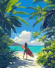 Carica l&#39;immagine nel visualizzatore di Gallery, Dipingere con i numeri - Paradiso tropicale del surf Figured&#39;Art