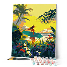 Carica l'immagine nel visualizzatore di Gallery, Dipingere con i numeri - Surfista al tramonto Figured'Art