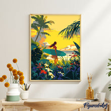Carica l&#39;immagine nel visualizzatore di Gallery, Dipingere con i numeri - Surfista al tramonto