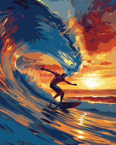 Dipingere con i numeri - Surf sulle grandi onde Figured'Art