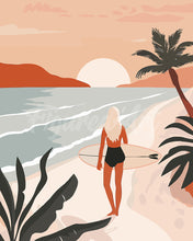 Carica l&#39;immagine nel visualizzatore di Gallery, Dipingere con i numeri - Passeggiata sulla spiaggia al tramonto Figured&#39;Art