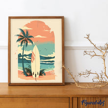 Carica l&#39;immagine nel visualizzatore di Gallery, Dipingere con i numeri - Tavola da surf sulla spiaggia