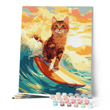 Carica l'immagine nel visualizzatore di Gallery, Dipingere con i numeri - Gatto surfista Figured'Art