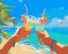Carica l&#39;immagine nel visualizzatore di Gallery, Dipingere con i numeri - Aperitivo in spiaggia Figured&#39;Art