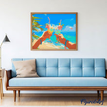 Carica l'immagine nel visualizzatore di Gallery, Dipingere con i numeri - Aperitivo in spiaggia