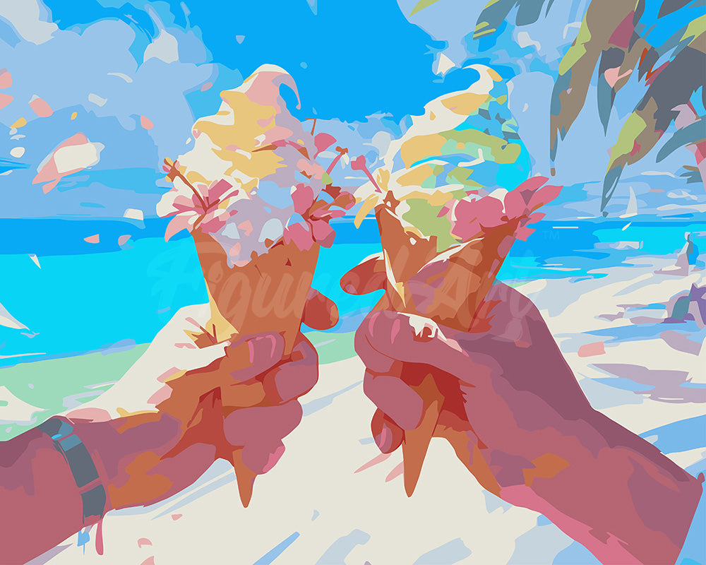 Dipingere con i numeri - Gelato in spiaggia Figured'Art