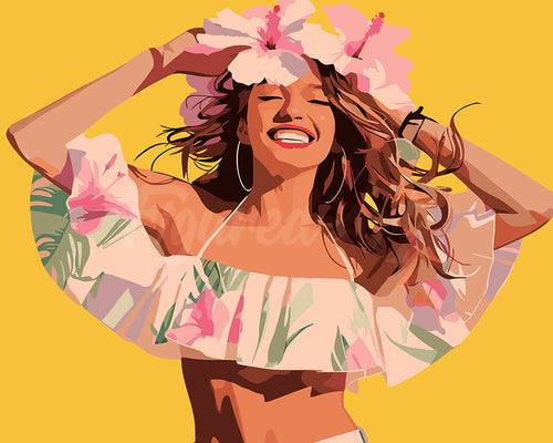 Dipingere con i numeri - Ragazza gioiosa Figured'Art