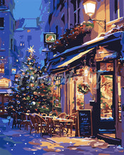 Carica l&#39;immagine nel visualizzatore di Gallery, Dipingere con i numeri - Atmosfera natalizia al Caffé Figured&#39;Art