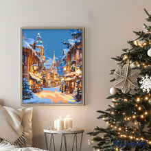 Carica l&#39;immagine nel visualizzatore di Gallery, Dipingere con i numeri - Villaggio natalizio illuminato
