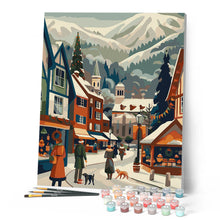 Carica l'immagine nel visualizzatore di Gallery, Dipingere con i numeri - Mercatino di Natale nella valle Figured'Art
