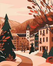 Carica l&#39;immagine nel visualizzatore di Gallery, Dipingere con i numeri - Accogliente cittadina di montagna Figured&#39;Art