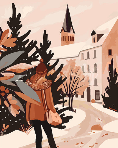 Dipingere con i numeri - Passeggiata invernale nel villaggio Figured'Art