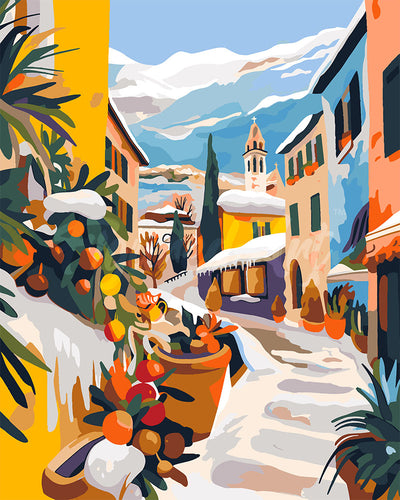 Dipingere con i numeri - Villaggio natalizio luminoso Figured'Art