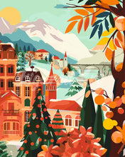 Carica l'immagine nel visualizzatore di Gallery, Dipingere con i numeri - Borgo di montagna in inverno
