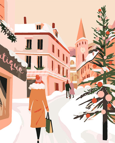 Dipingere con i numeri - Acquisti di Natale sotto la neve Figured'Art