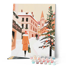 Carica l'immagine nel visualizzatore di Gallery, Dipingere con i numeri - Acquisti di Natale sotto la neve Figured'Art