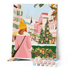 Carica l'immagine nel visualizzatore di Gallery, Dipingere con i numeri - Ragazza al mercatino di Natale Figured'Art