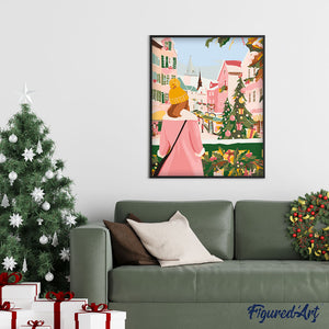 Dipingere con i numeri - Ragazza al mercatino di Natale