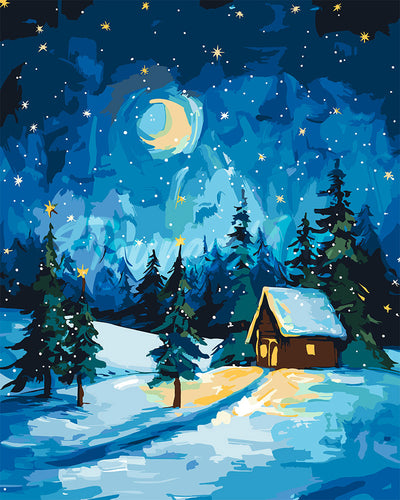 Dipingere con i numeri - Notte stellata di Natale Figured'Art