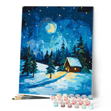 Carica l'immagine nel visualizzatore di Gallery, Dipingere con i numeri - Notte stellata di Natale Figured'Art