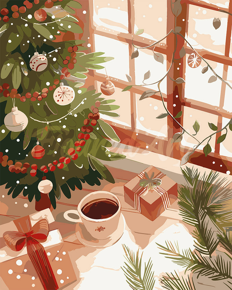 Dipingere con i numeri - Festosa mattina di Natale Figured'Art