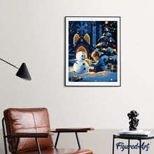 Carica l&#39;immagine nel visualizzatore di Gallery, Dipingere con i numeri - Bimbo e pupazzo di neve