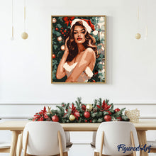 Carica l&#39;immagine nel visualizzatore di Gallery, Dipingere con i numeri - Ragazza glamour a Natale