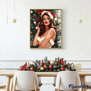Dipingere con i numeri - Ragazza glamour a Natale