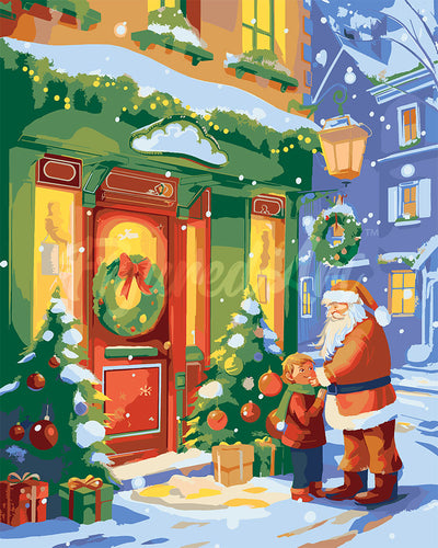 Dipingere con i numeri - Saluto di Babbo Natale Figured'Art