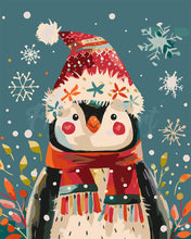 Carica l&#39;immagine nel visualizzatore di Gallery, Dipingere con i numeri - Pinguino di Natale Figured&#39;Art