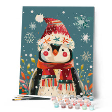 Carica l'immagine nel visualizzatore di Gallery, Dipingere con i numeri - Pinguino di Natale Figured'Art