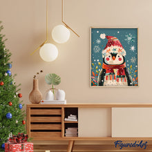 Carica l&#39;immagine nel visualizzatore di Gallery, Dipingere con i numeri - Pinguino di Natale