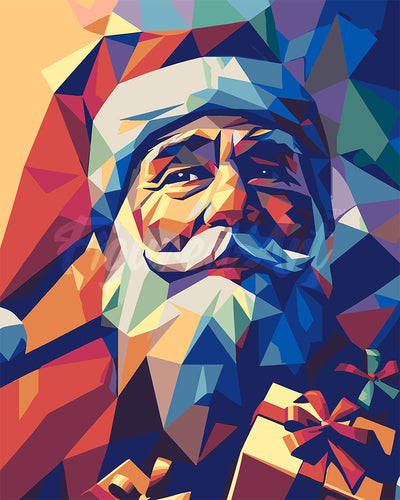 Dipingere con i numeri - Babbo Natale poligonale Figured'Art