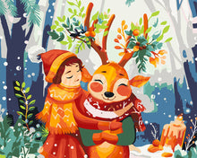 Carica l&#39;immagine nel visualizzatore di Gallery, Dipingere con i numeri - Amici del bosco a Natale Figured&#39;Art