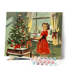 Carica l'immagine nel visualizzatore di Gallery, Dipingere con i numeri - Bambina natalizia vintage Figured'Art