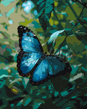 Carica l&#39;immagine nel visualizzatore di Gallery, Dipingere con i numeri - Farfalla Morpho Blu Figured&#39;Art
