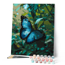 Carica l'immagine nel visualizzatore di Gallery, Dipingere con i numeri - Farfalla Morpho Blu Figured'Art